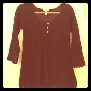 Black Crochet Lilly Pulitzer Sweater - Medium
